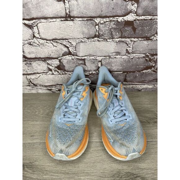 Hoka One One Clifton 9 Medium Airy Blue Synthetic Lace Running Shoes Women 6.5M - Picture 1 of 16